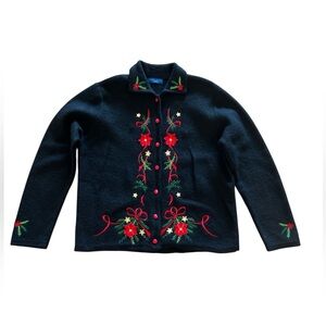 Vintage Karen Scott 100% Wool Christmas Sweater EUC XL Made in Australia